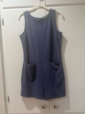 Title Nine Navy Sleeveless Shorts Romper S